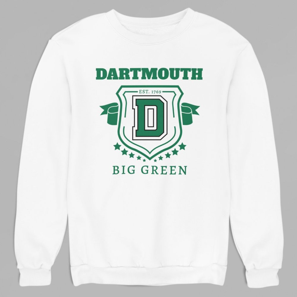 NWT Dartmouth College Big Green Established 1769 Shield Banner Sweatshirt WHITE
